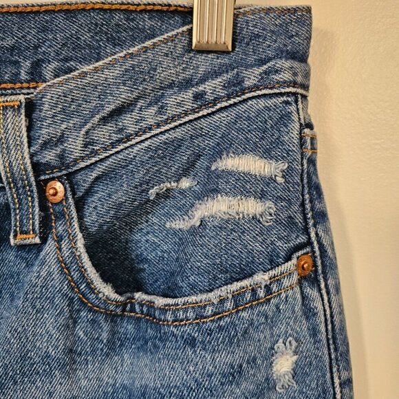 NWT LEVI'S 501 STRAIGHT RIPPED JEANS 27 X 26 WOMENS - Picture 13 of 16